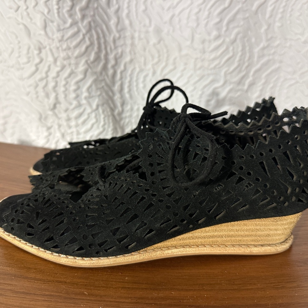 Black Wedge Sandals
